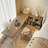 Light walnut L-Shaped Solid Wood desk-108961432