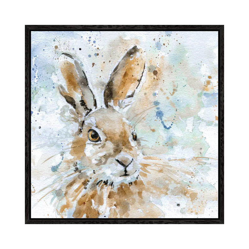 Hare - Painting on Canvas, Black Framed Canvas, 66.04 cm H x 66.04 cm W
