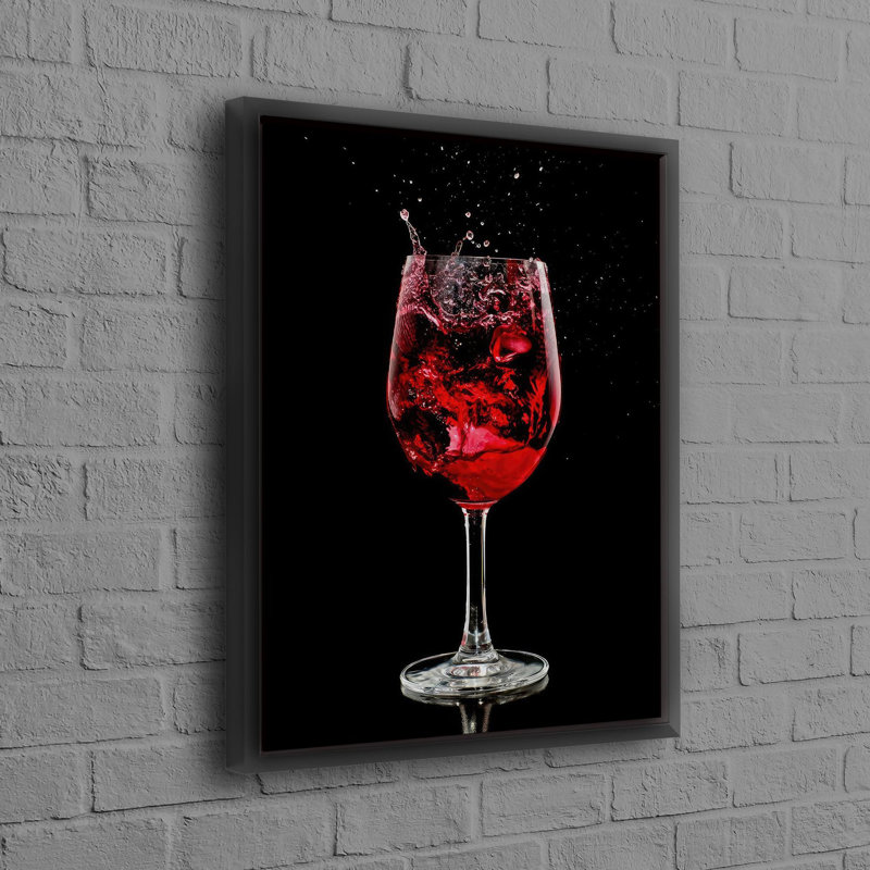 Affiche personnalisée Red Wine Splash, Noir, Reproduction encadrée sans passe-partout, H 94 po x l 41 po