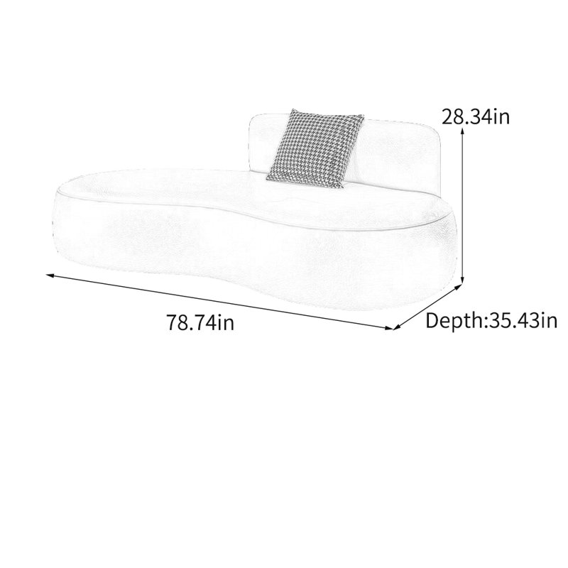 Light luxury and comfortable sponge lounge chair, Face à la droite, Beige