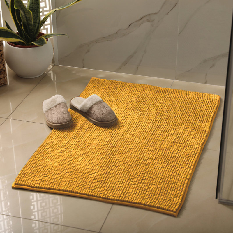 Centreville Chenille Non Slip Bath Mat, 80cm L x 50cm W, Mocha