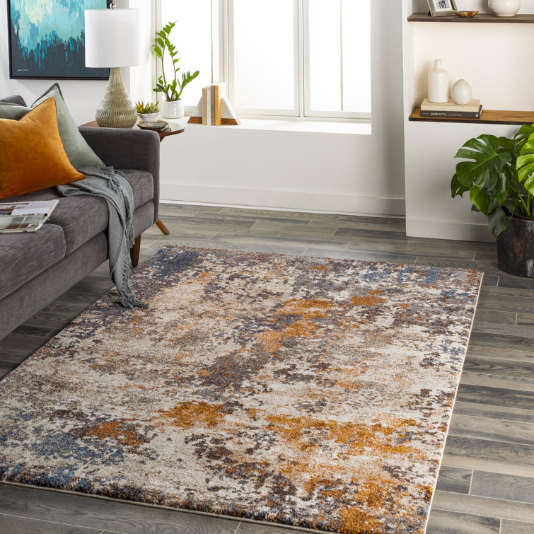 MDA Rugs Legacy 6 x 9 Gray/Orange Indoor Abstract Area Rug in the Rugs  department at