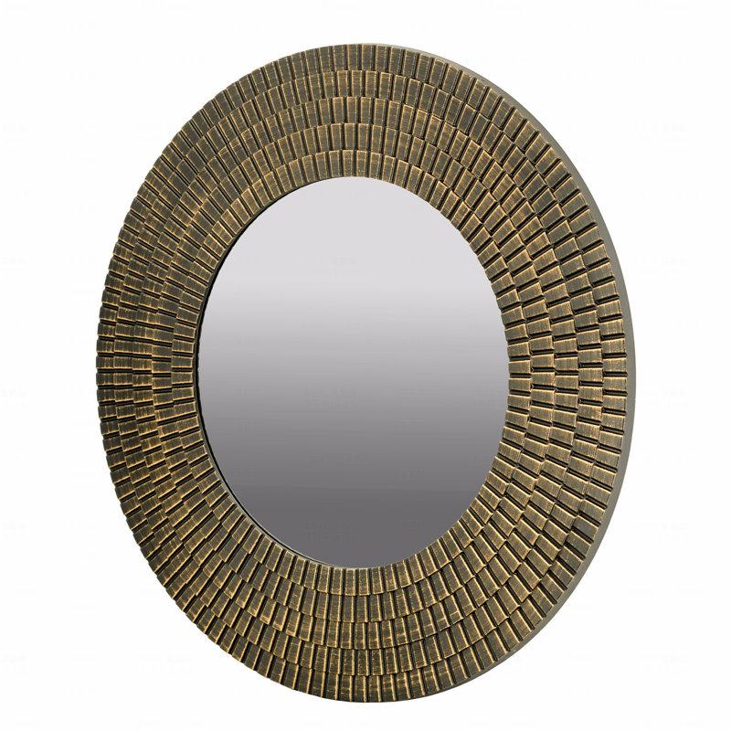 Miroir d'appoint rond doré et noir, Gold
