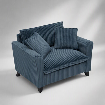 Canapé-lit confortable pour une personne avec coussin d'assise moelleux et dossier ergonomique, idéal pour le salon et la chambre à coucher - bleu