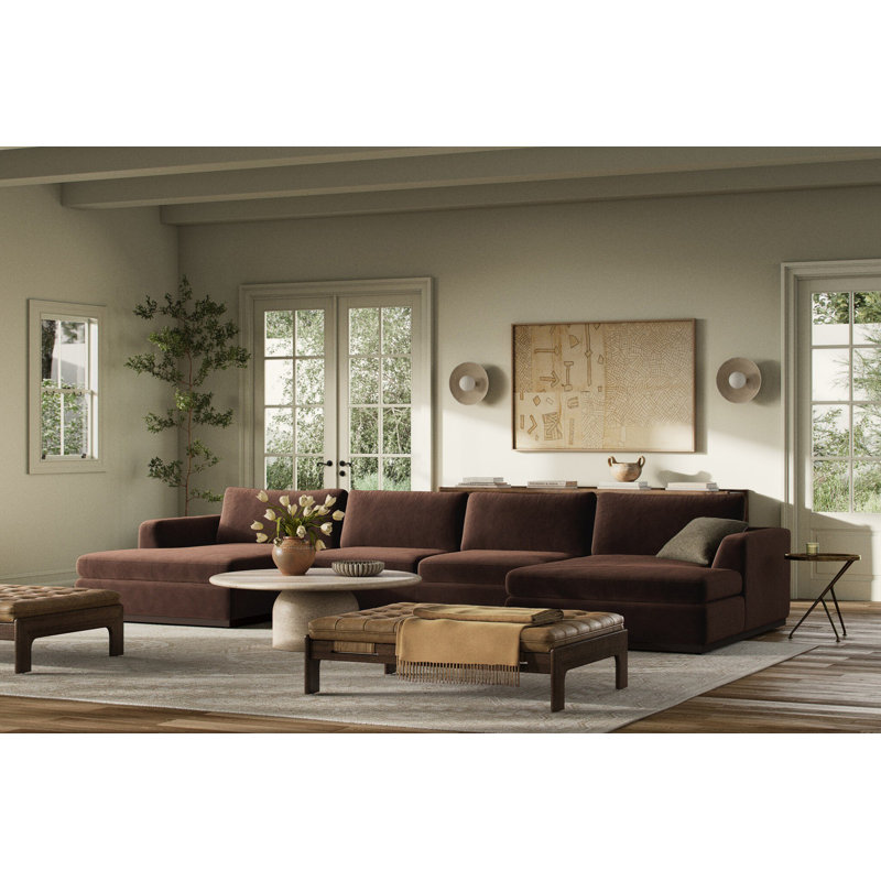 Colt Sectional, Surrey Cocoa Cotton Blend