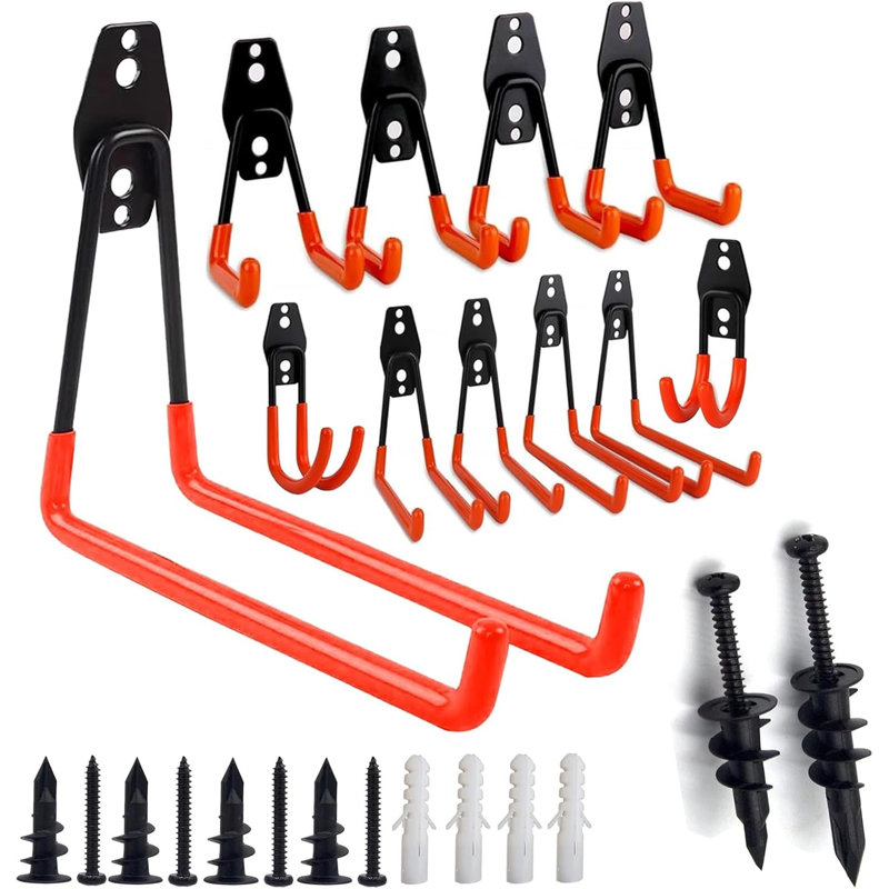 Heavy Duty Garage Hooks 10 Pack Wall Mount Utility Storage Rack