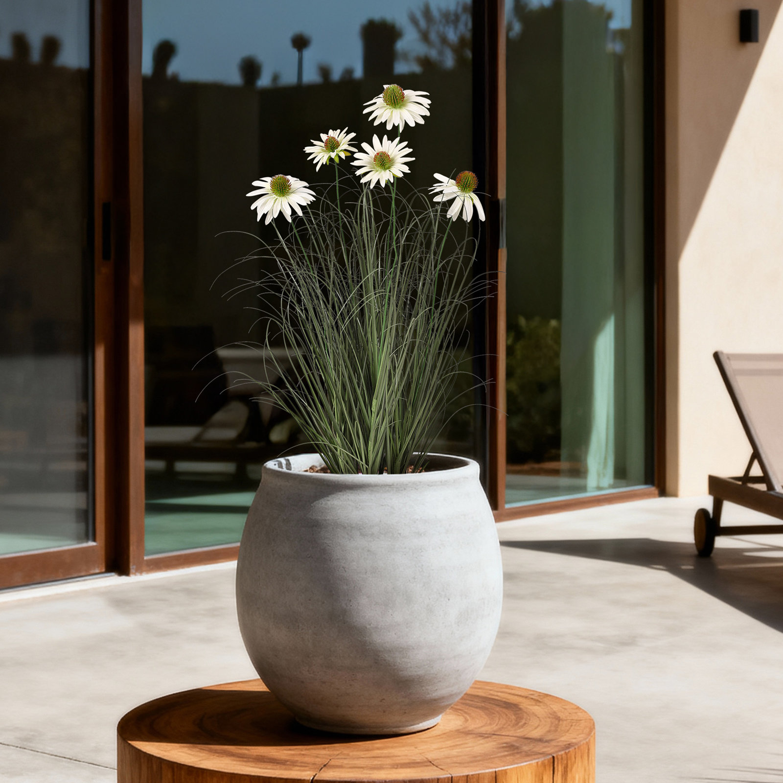 Adcock 36" Onion Grass in Pot, 24" H x 12" W