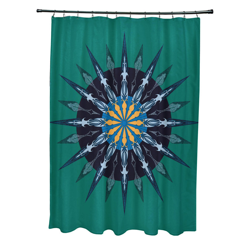 Hancock Geometric Shower Curtain, Green
