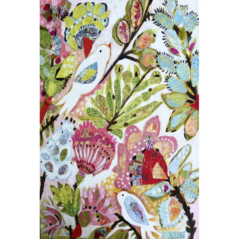 Paper Birds I - Wrapped Canvas Painting, 76cm H x 51cm W x 3.8cm D