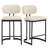 Alrick Modern Linen Upholstered 25.6" Counter Height Kitchen Stool With Metal Sled Base-343912253
