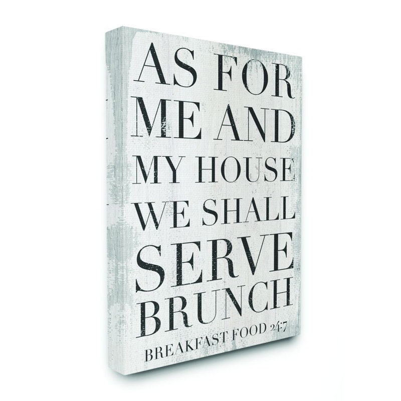 «Shall Serve Brunch Funny Family Kitchen Word Design», reproduction d'art textuel sur toile, Toile tendue, H 20 po x l 16 po