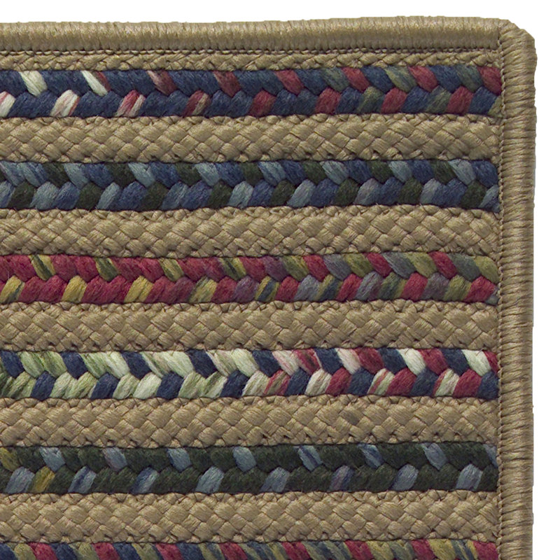 Tapis noir / bleu / vert tressé Donnay, Rectangle de 6 pi x 9 pi
