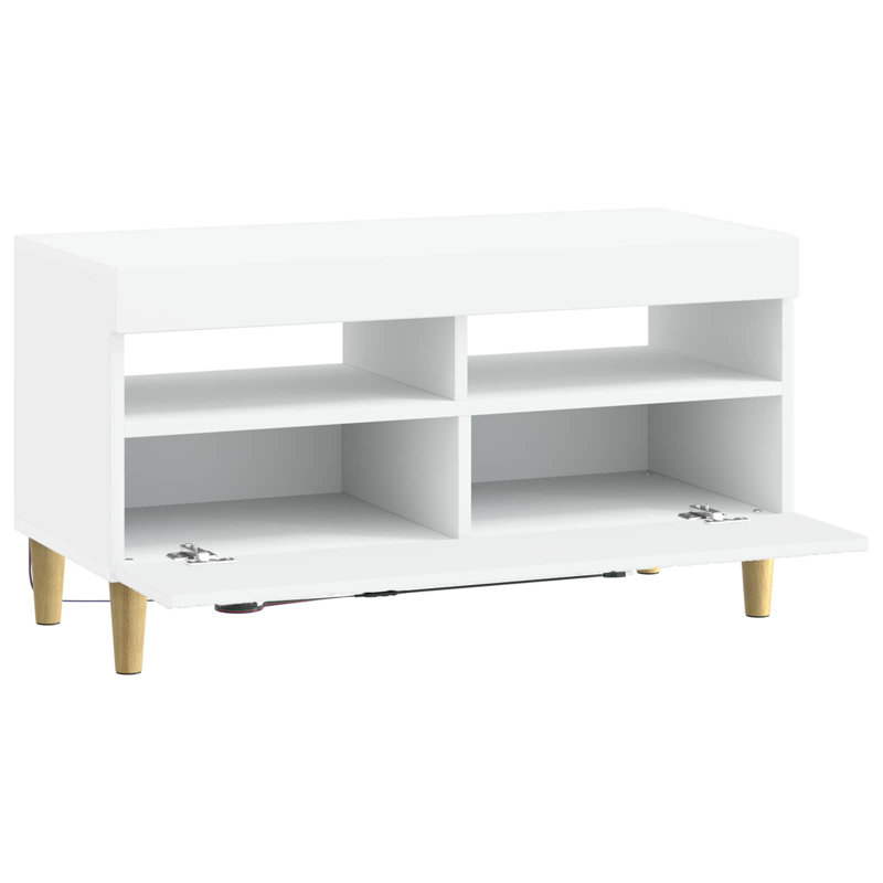 TV Stand, 43cm H x 81cm W x 35cm D, White