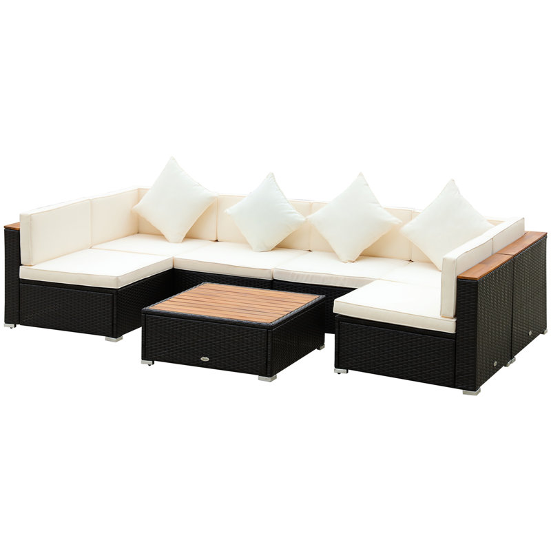 Ensemble de conversation 7 pièces Arael, Beige