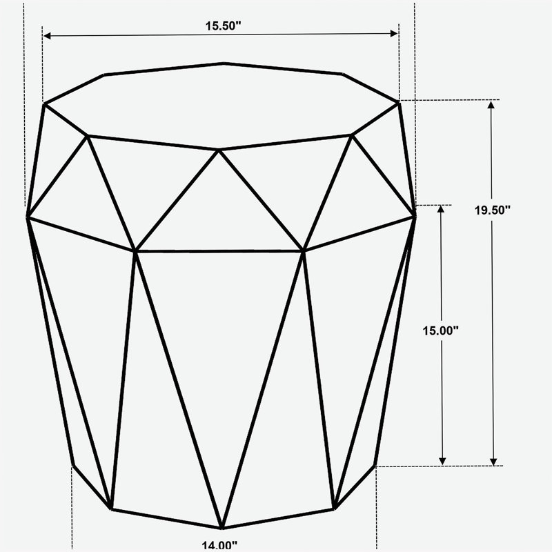 Pringle Grey Octagonal Solid Mango Wood Side Table, Gray