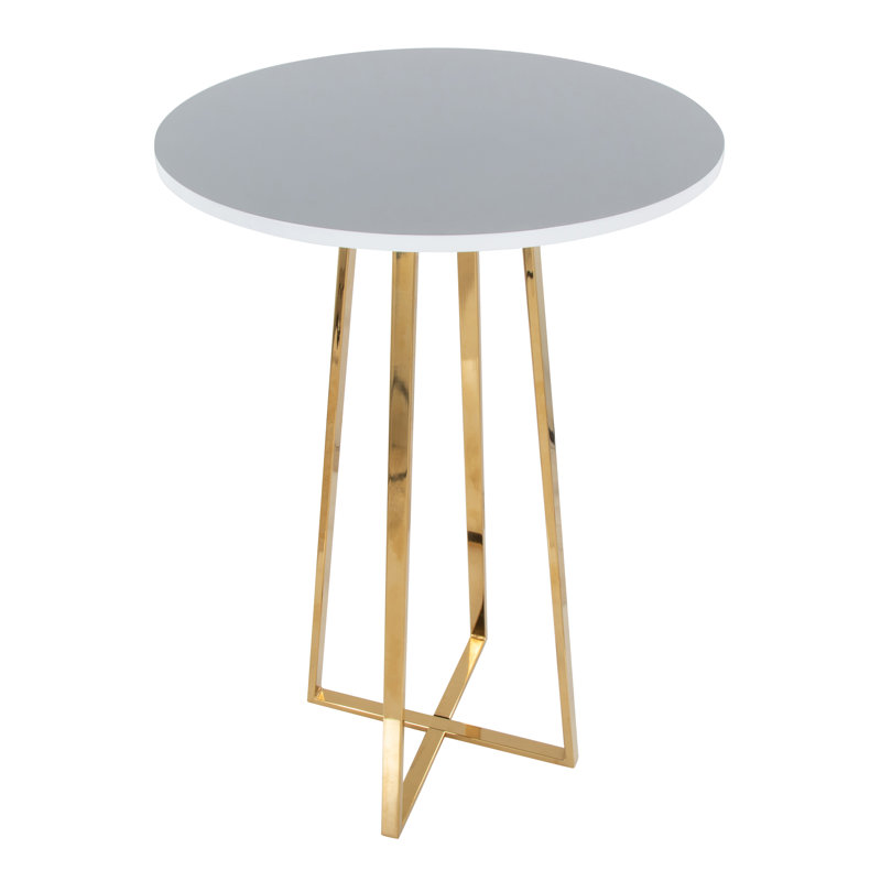 Table de bar et de comptoir Rayna, Doré, 42", Noir, noir, noir, noir