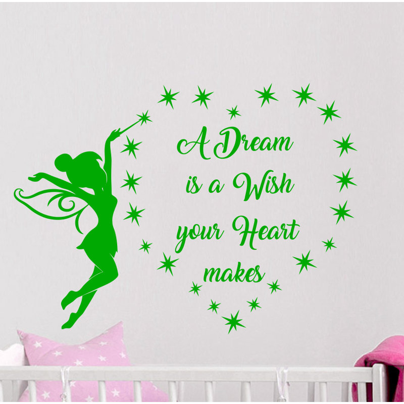Décalcomanie murale un rêve est un voeu, Vert lime