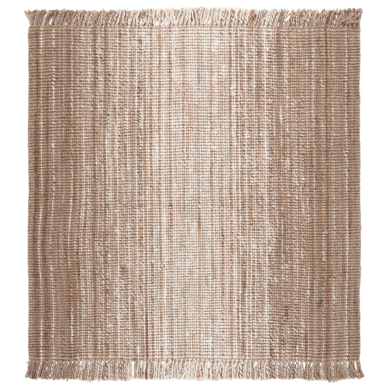 Natural Fiber Flatweave Jute Rug, Square 6'