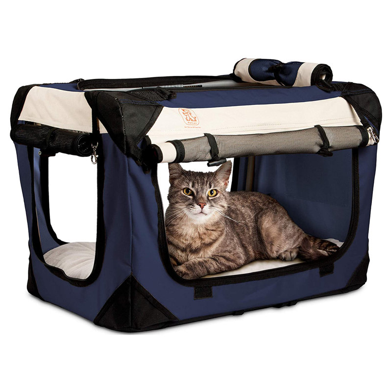Plastic Collapsible Soft-Sided Crate, Blue