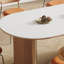 Table et chaises simples en bois massif blanc pur-105170664