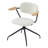 Modern Upholstered Swivel Chair With Solid Wood Arms And Metal Frame-1511688775