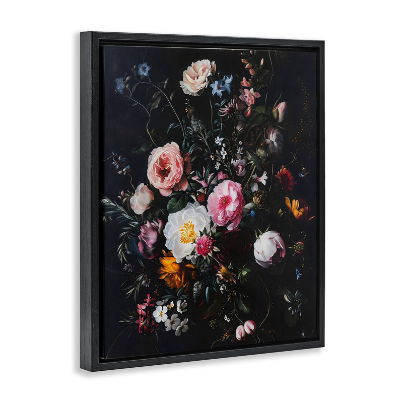 Cadre flottant Alternative Romance Bouquet, design Creative Studio, Cadre flottant noir de jais, H 21 po x l 17 po