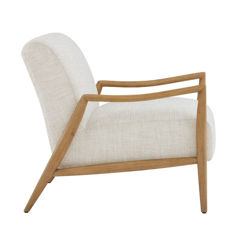 Universal Upholstery Chair, Beige Polyester/Medium Yellow Wood
