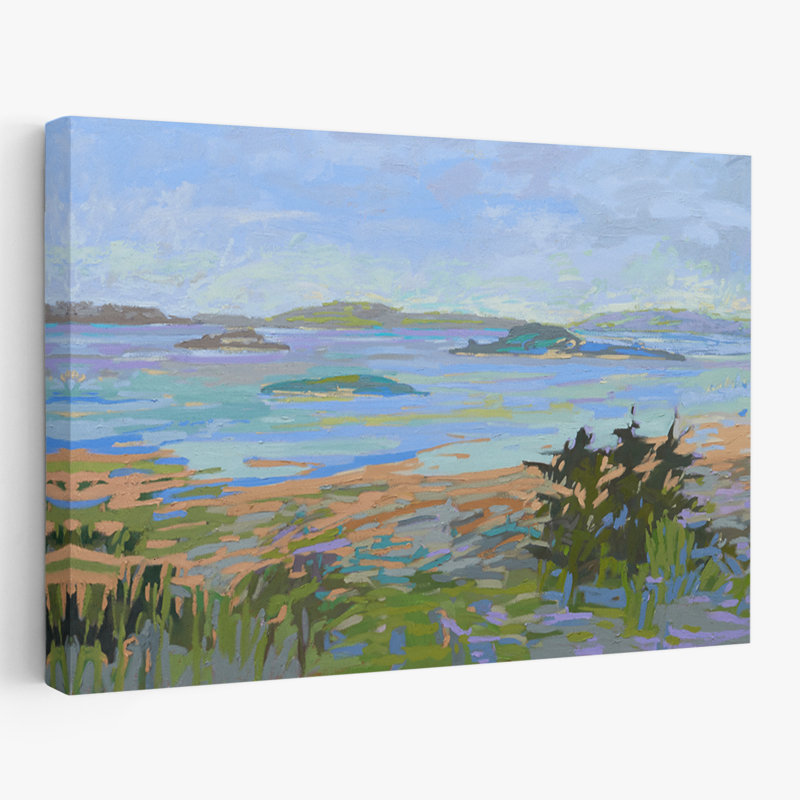 Îles au large du continent - Art des paysages côtiers, H 32 po x l 48 po