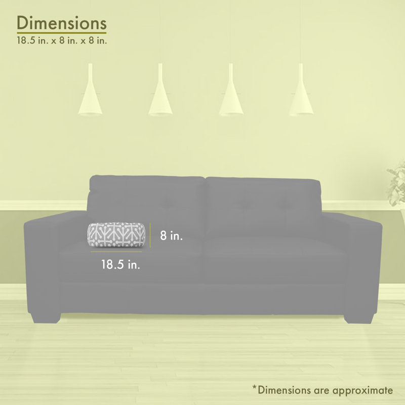 Housse et insert de coussin d'extérieur Aruba, 8 po x 18,5 po, Gris, Traversin