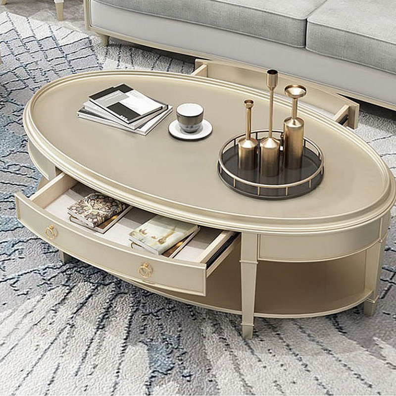 Table basse ovale moderne de luxe moderne