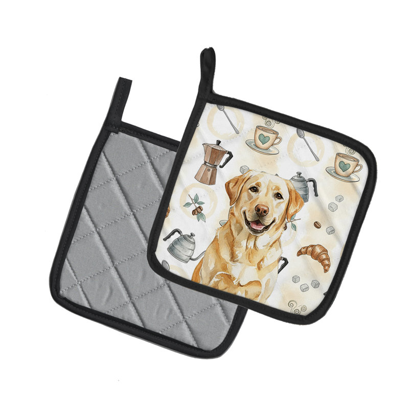 Paire de poignées jaunes Labrador Retriever