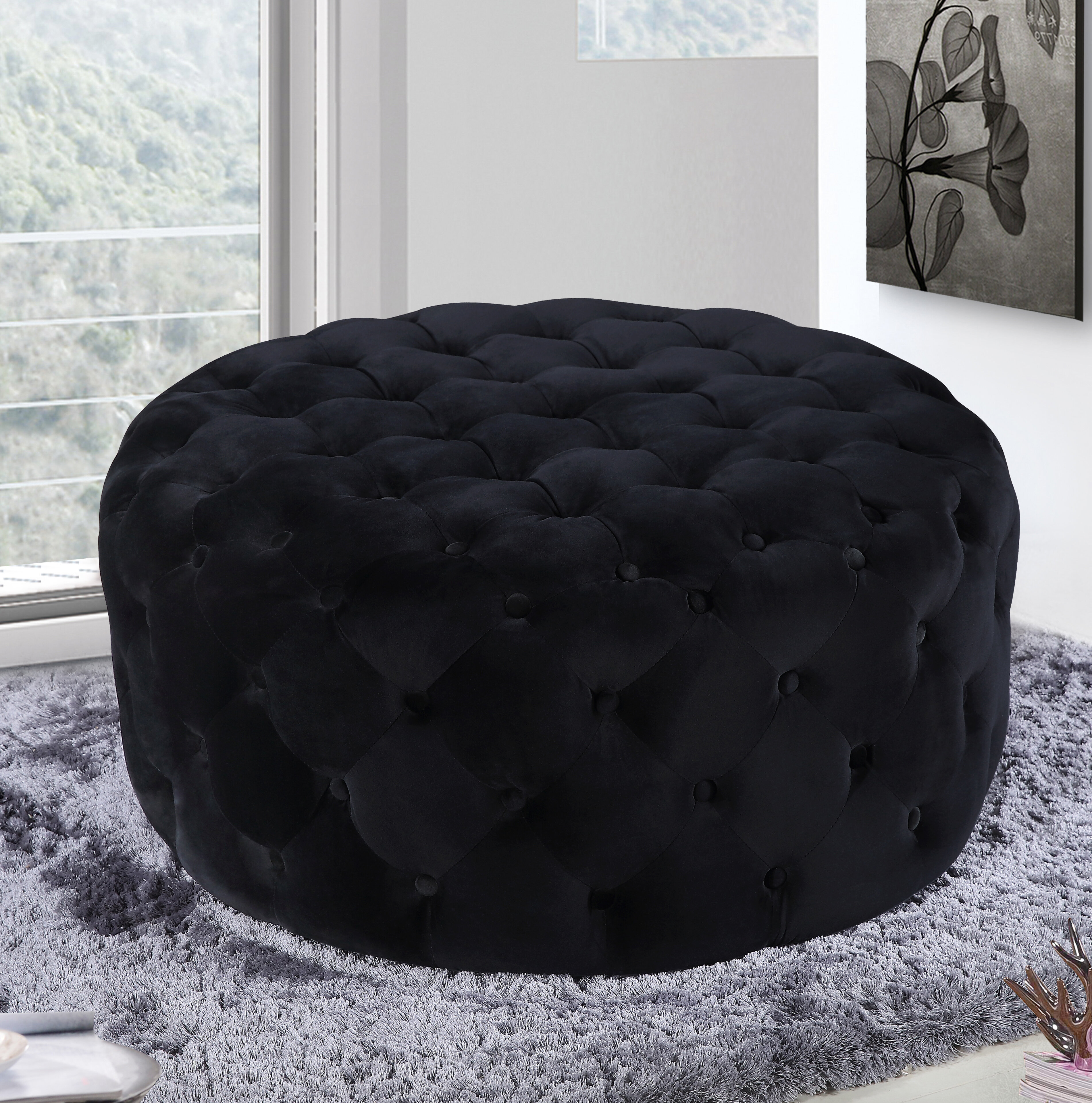 Plattsburgh Velvet Ottoman