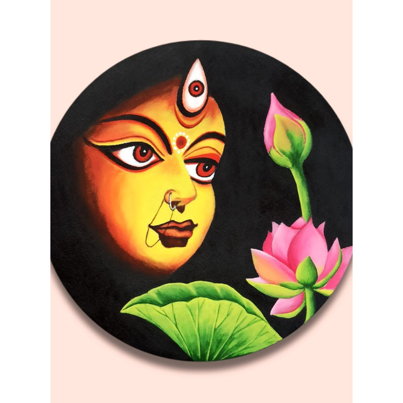 Devi Durga | Acrylique sur toile | Par Shankar Kamila