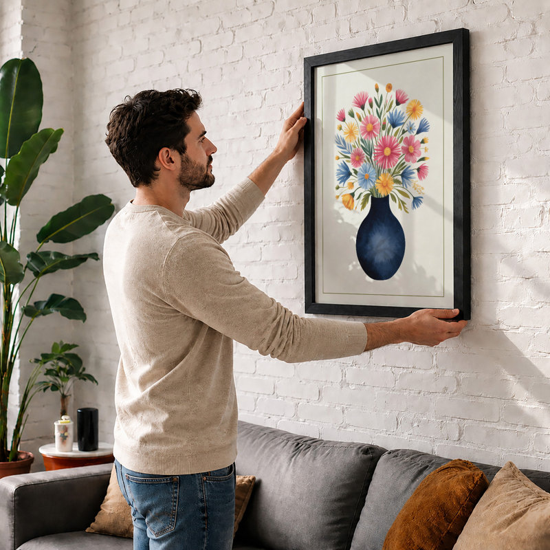 Abundant Floral Bouquet Botanical - Print, A1 - 84.1 x 59.4 cm, White