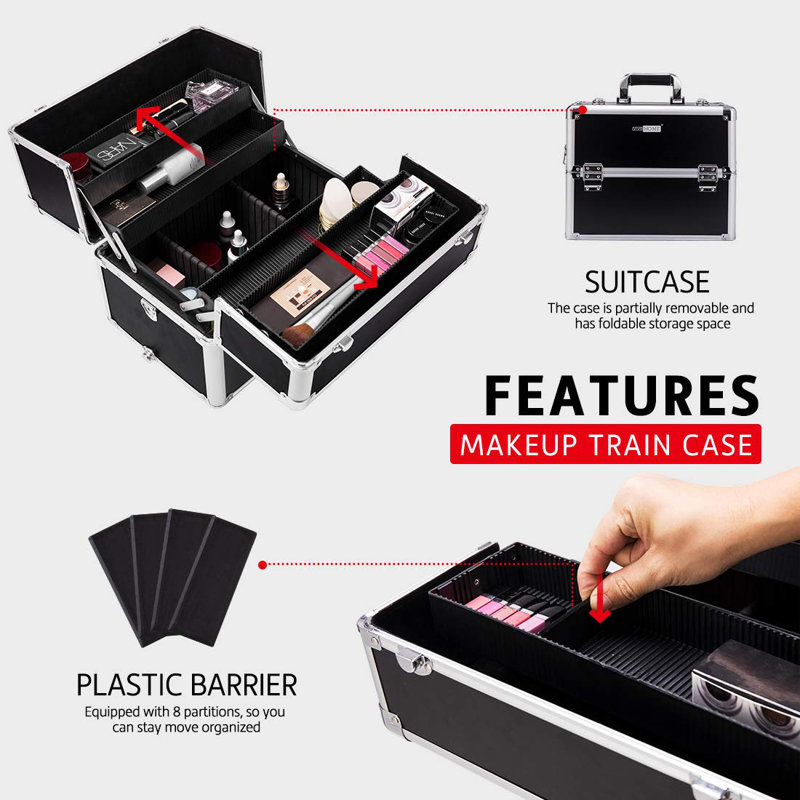 Lauderhill Metal 3 Compartment Makeup Organizer