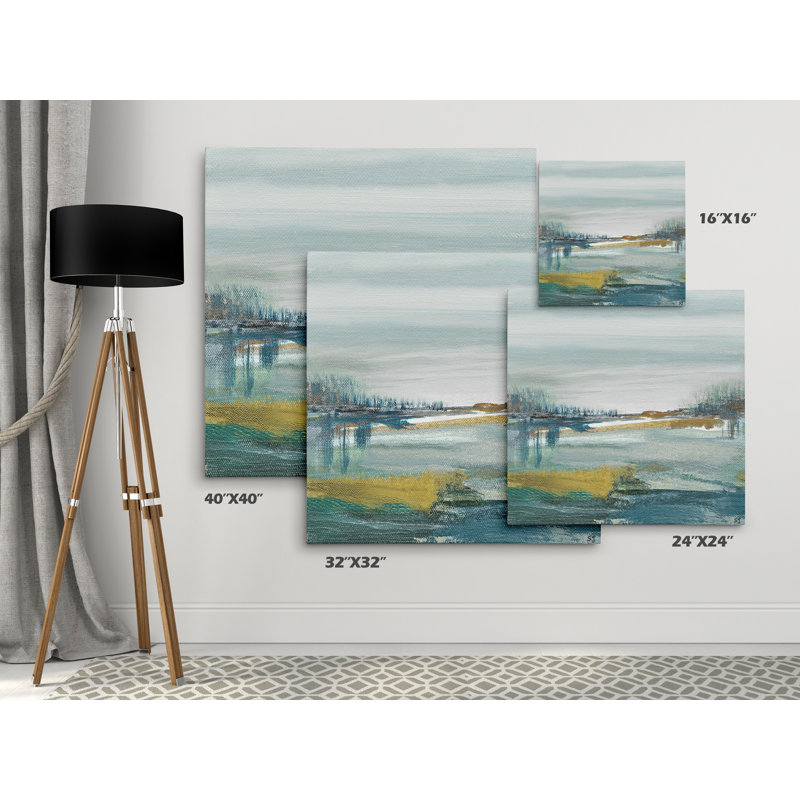 Lewbeach I - reproduction d'art, H 16 po x l 16 po x P 1,5 po, Toile tendue