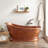 Paxton 59" Copper Slipper Tub with Pre-Drilled Overflow Hole and Rolled Rim - Less Drain