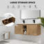 Meuble-lavabo mural double 48 po - Robuste matériaux de porte à fermeture en douceur, décor élégant avec deux lavabos, caractéristique du corps, accessoire moderne
