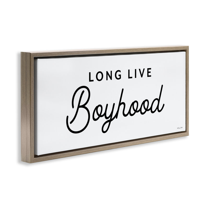 Long Live Boyhood Brown Framed Floater Canvas Wall Art by Susan Ball, Montalcino Elm Floater Frame, 14" H x 31" W