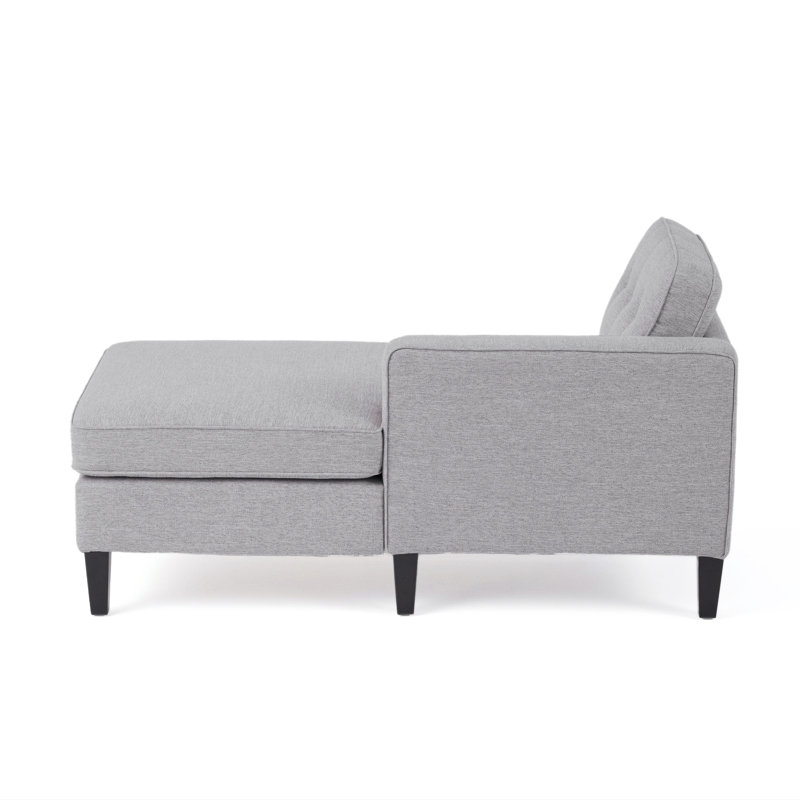 Chaise longue rembourrée Areti avec coussin amovible, Accoudoir à droite (vu de face)