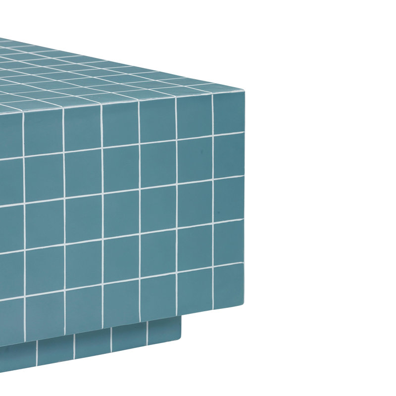 Blue Rectangular Tile Indoor/Outdoor Coffee Table