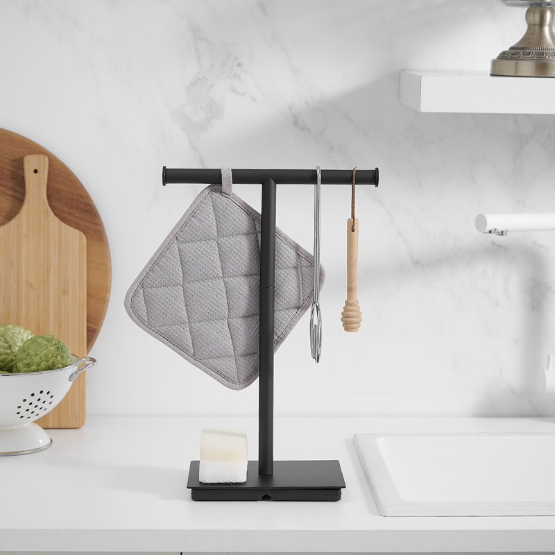 Porte-papier hygiénique sur pied, Noir mat