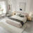 Boucle Upholstered Bed Frame With Tall Curved Headboard, Modern Minimalist Style-1169058531-1167860284