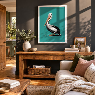 Graphic Pelican Modern - Framed Print