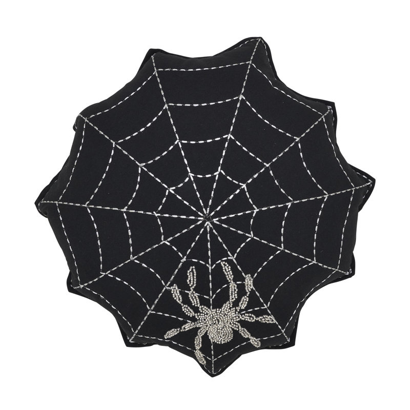 Coussin en toile d'araignée brodée