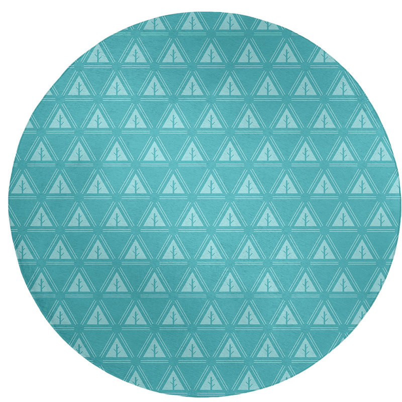 Chenille Geometric Indoor Rug, Round 5'