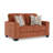 Beckette Contemporary Plush Loveseat with Accent Pillows, Rust Terra Chenille Upholstery