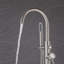 Robinet de baignoire autoportant 48,43 po à poignée simple moderne en acier inoxydable avec douche à main-134381401