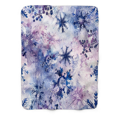 Snowflake Art - 1 Piece Premium Sherpa Blanket