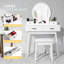 Ensemble coiffeuse Gaisa avec miroir lumineux, coiffeuse et tabouret rembourré-699325487